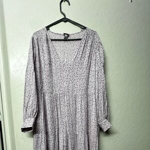 A New Day Purple Long Sleeve V-Neck Sundress